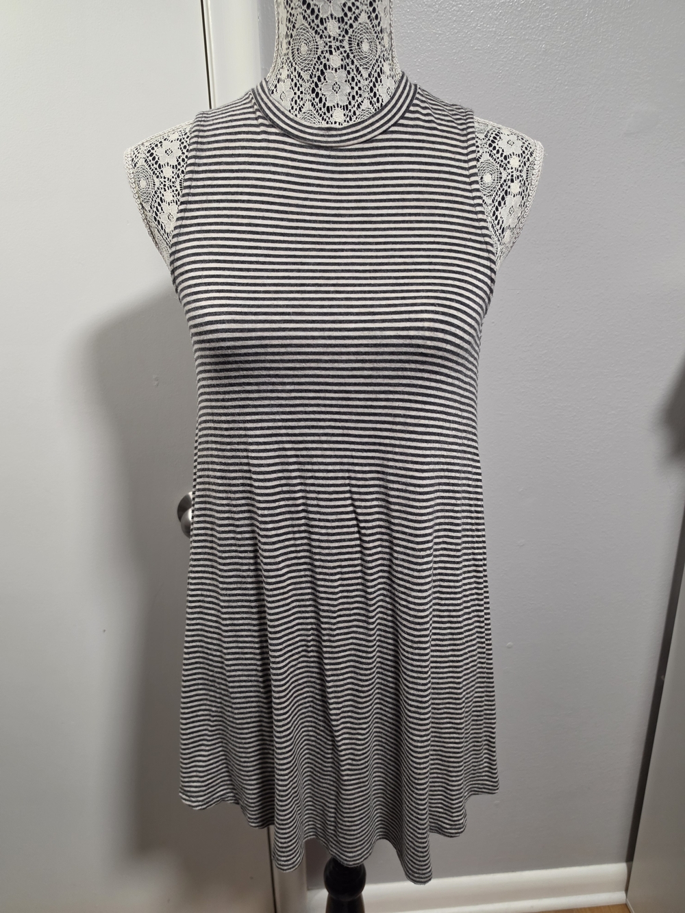Sweet Wanderer Striped Babydoll Mini Dress Small